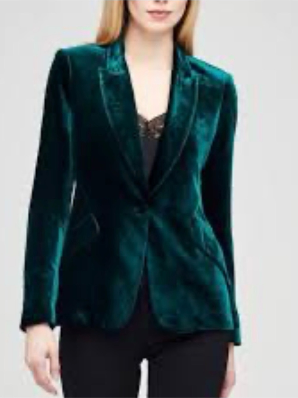 L'Agence Chamberlain Green Velvet Blazer